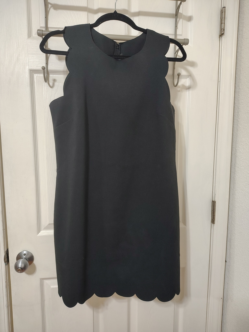 J. Crew Black Scallop Trim Sleeveless A-line Dress Women's Size 10